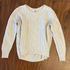 OLD NAVY cream, cable knit sweater